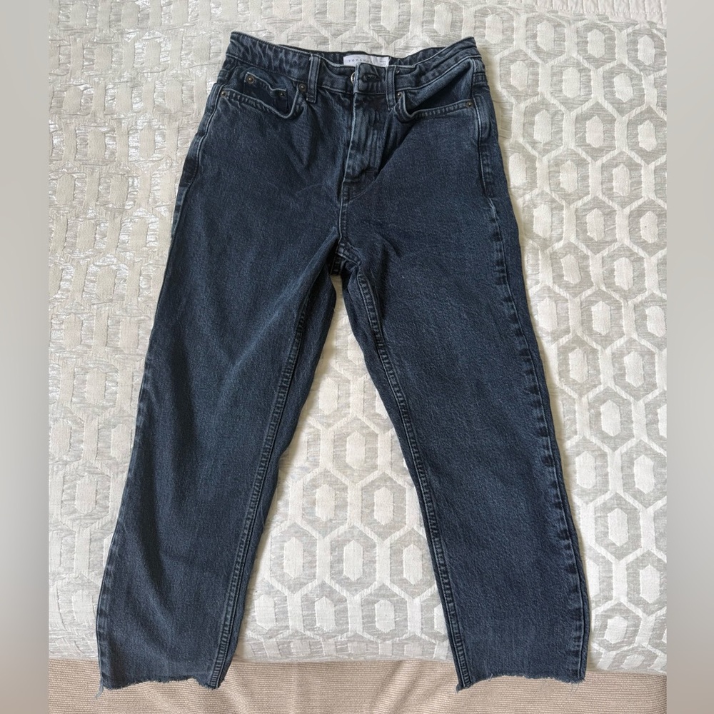 Top Shop straight Black Denim Jeans